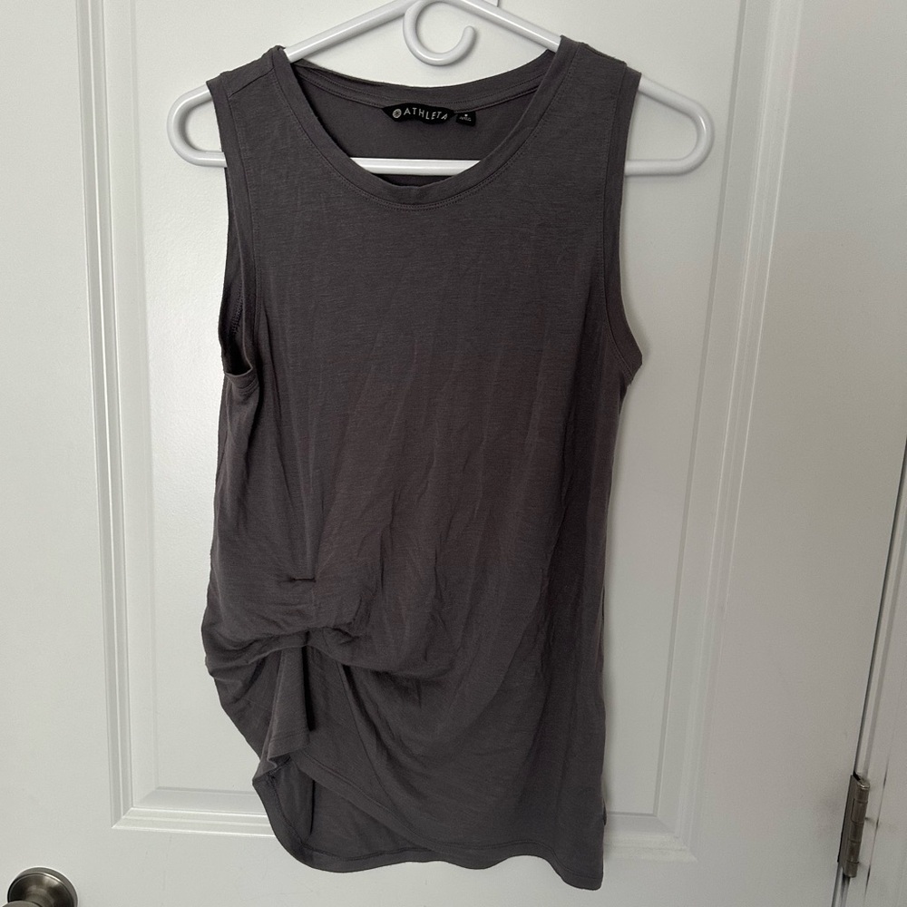 Athleta gathered front tank top gray size Small